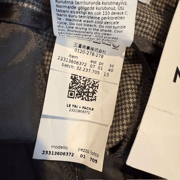NWT Marella Timoteo Pants Slacks Trousers Gray Cream Houndstooth Size 4 - Picture 9 of 16